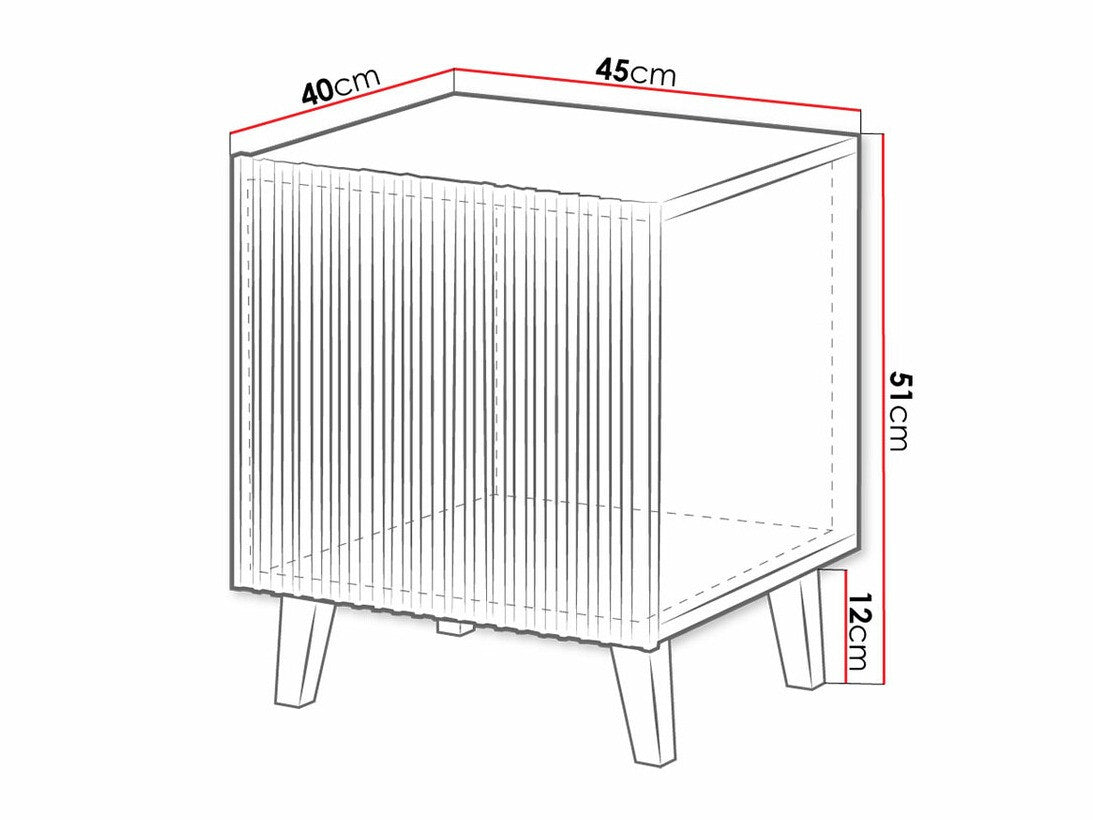Éjjeliszekrény Szafki nemcne PAFOS (Sinenko) (Fekete + Aranysárga)