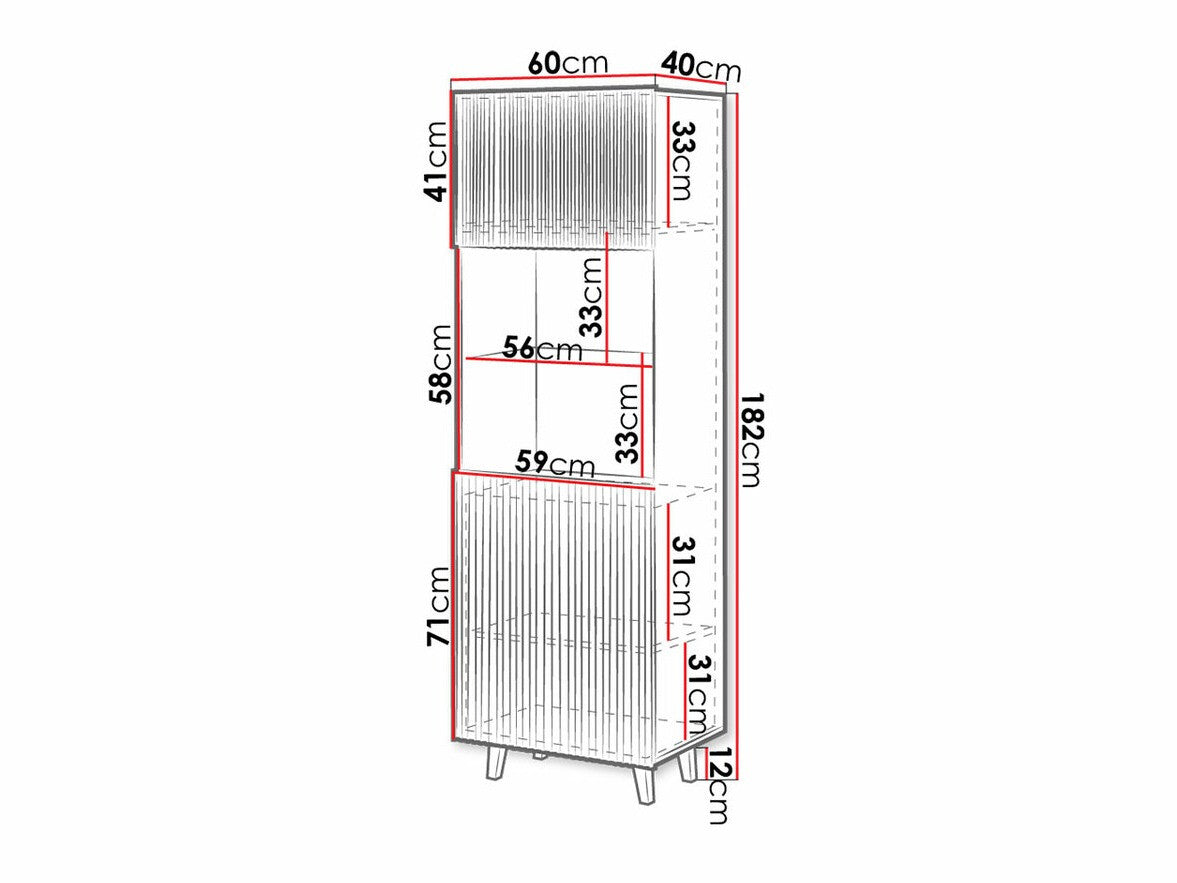 Könyvespolc Witryna PAFOS (Sinenko) (Fehér + Fekete)