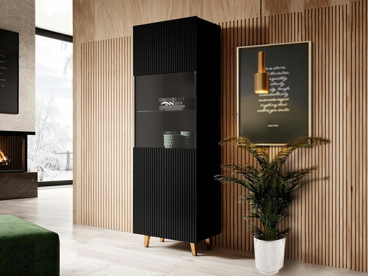 Könyvespolc Witryna PAFOS (Sinenko) (Fekete + Aranysárga)