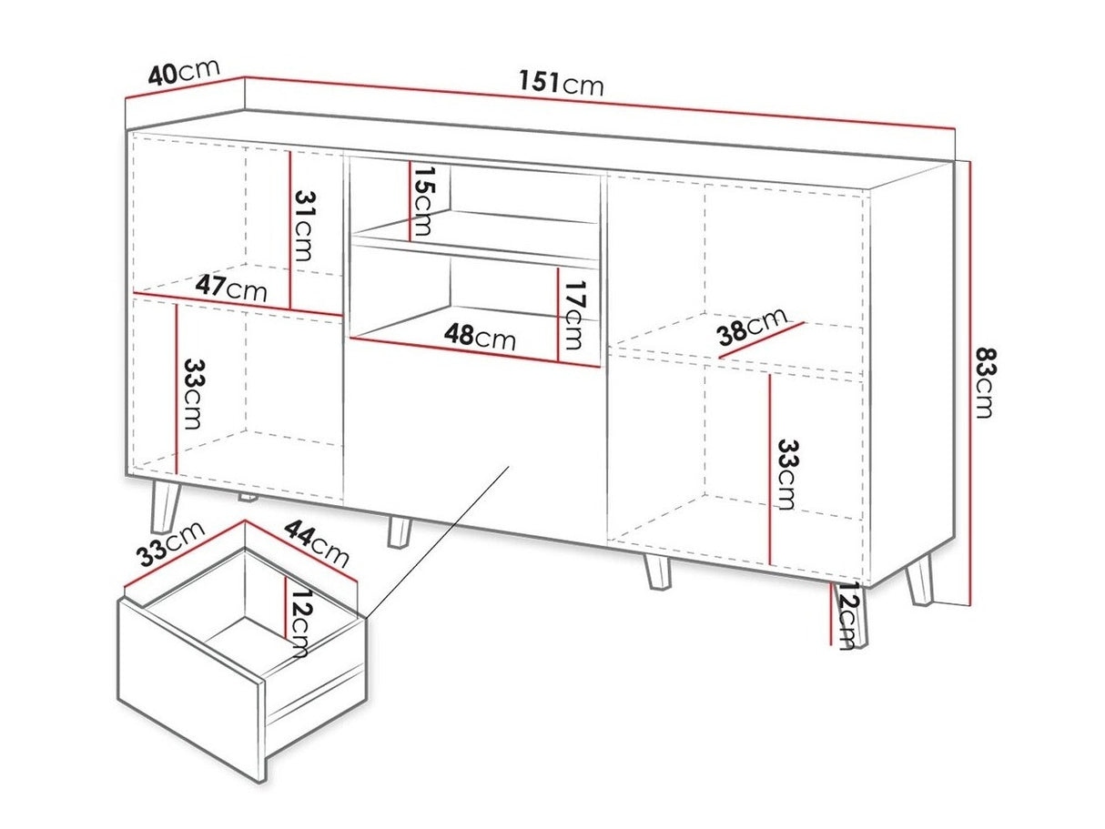 Komód Pafos 150 (Sinenko), Szín: Fekete