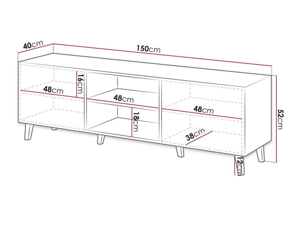 TV-állvány RTv PAFOS 150 (Sinenko), Szín: Fekete + Aranysárga