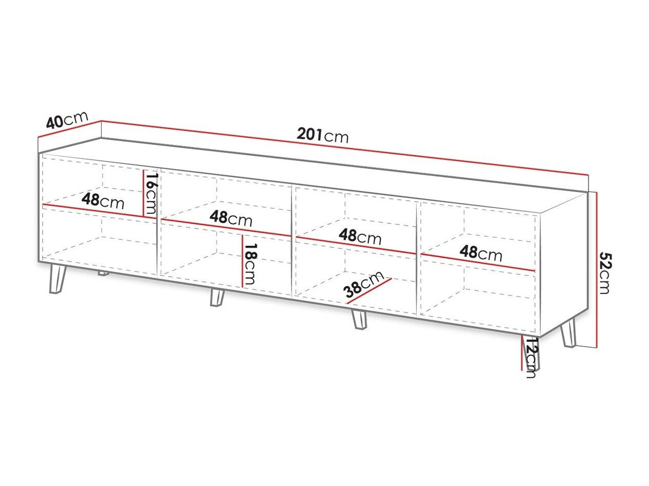 TV-állvány RTv PAFOS 200 (Sinenko), Szín: Fehér