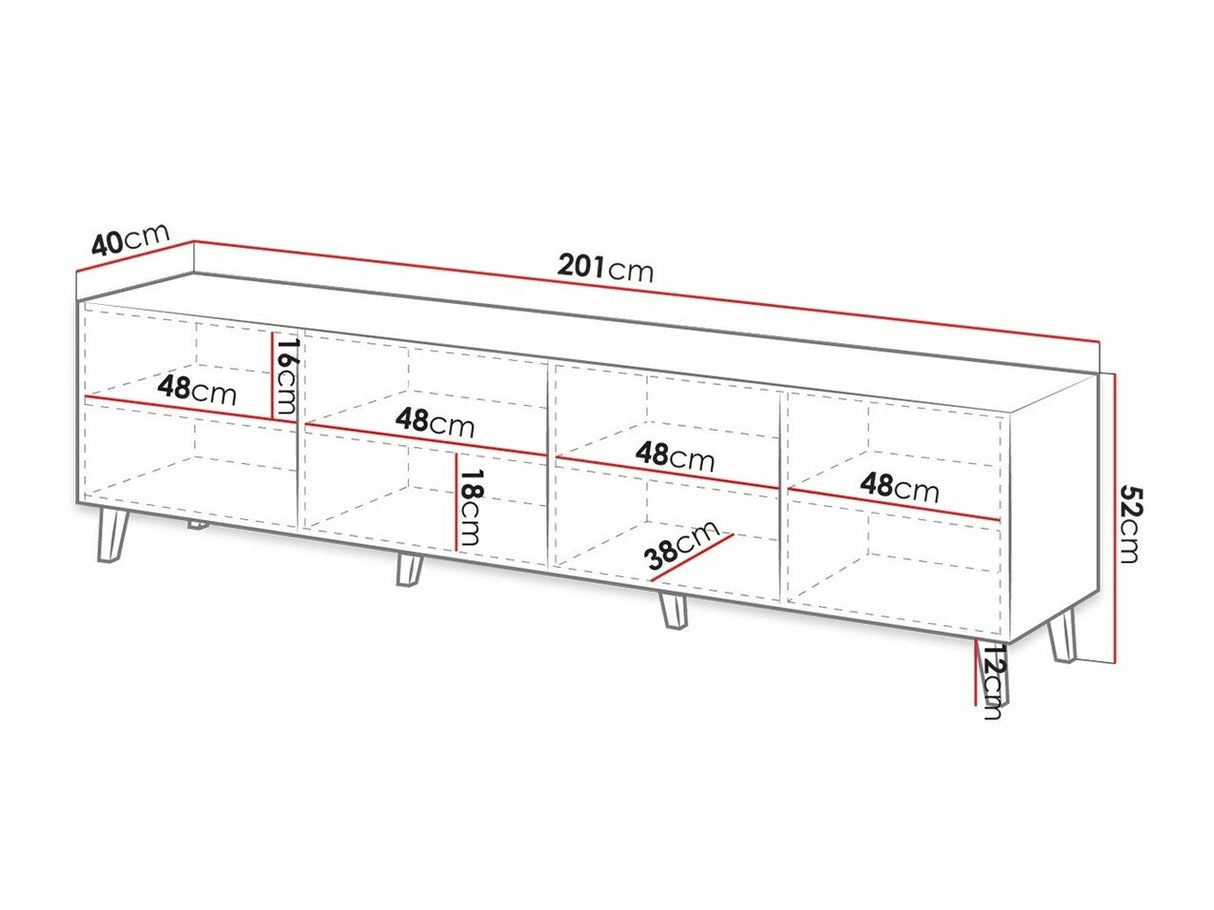 TV-állvány RTv PAFOS 200 (Sinenko), Szín: Fekete