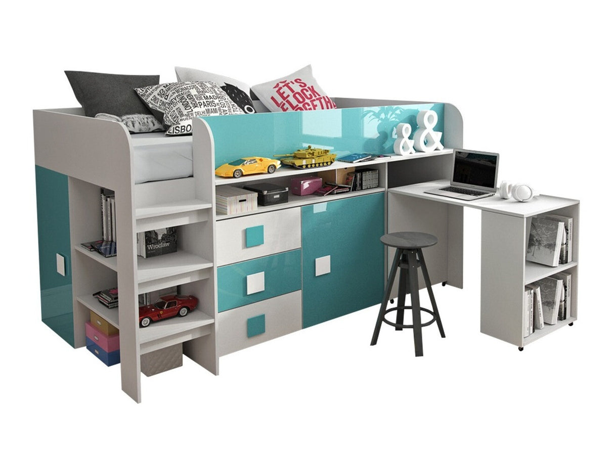 Ágy Toledo 1 (Tomson 1), Változatok: Fehér + fényes Türkiz + Fényes fehér