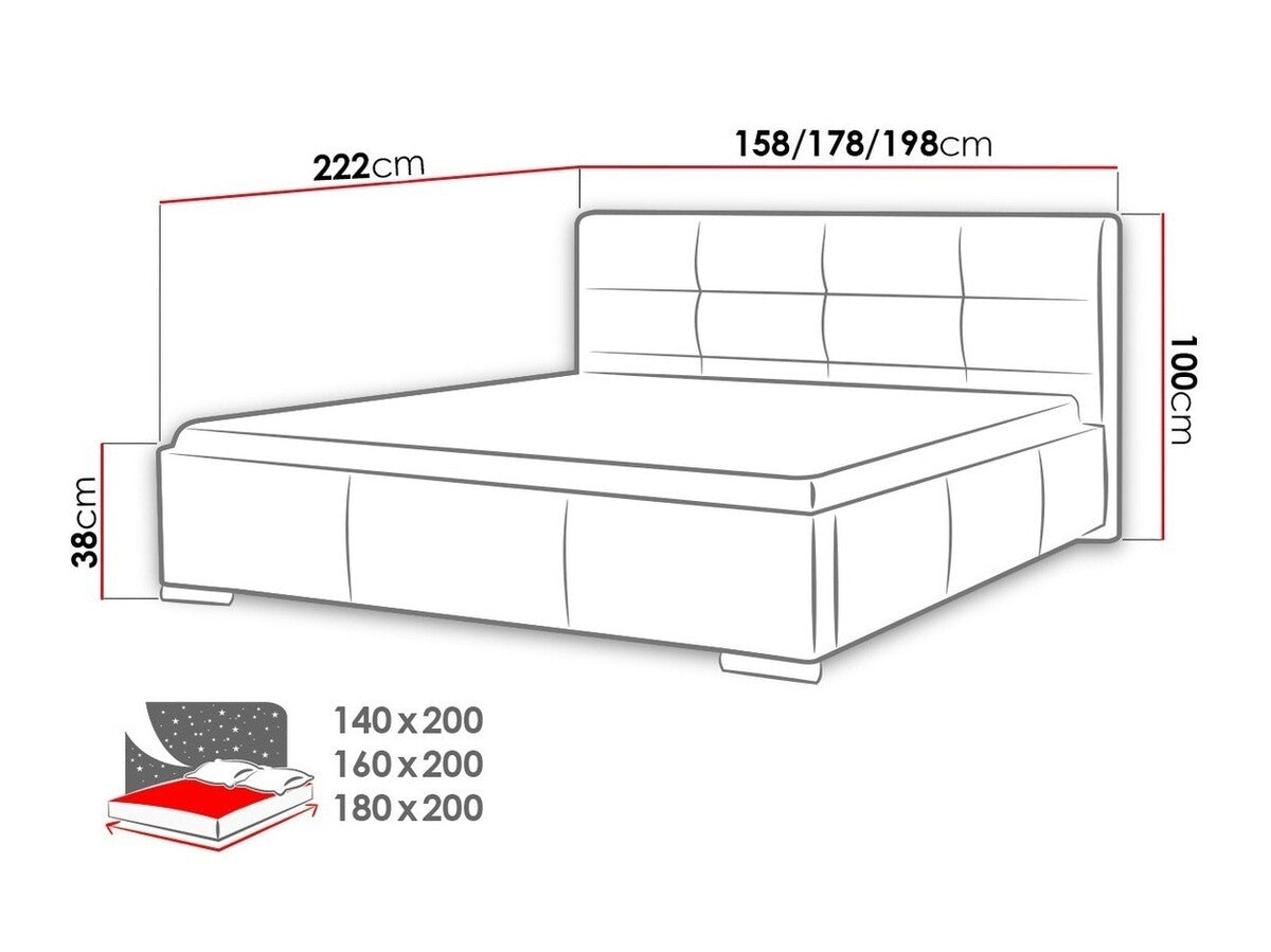 Ágy Lazio (Landron), Alvó felület mérete: 140 x 200 cm, Szín: Soft 011