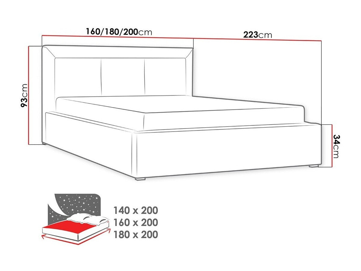 Ágy Moden (Koay) II, Alvó felület mérete: 180 x 200 cm, Szín: Malmo 13 380