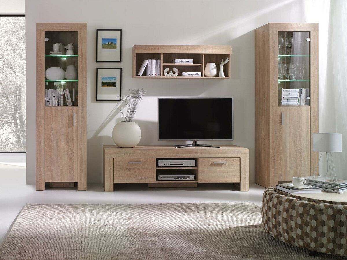 Nappali szett Cezar III (Car III), Szín: Sonoma tölgy, Led világítás: Nem