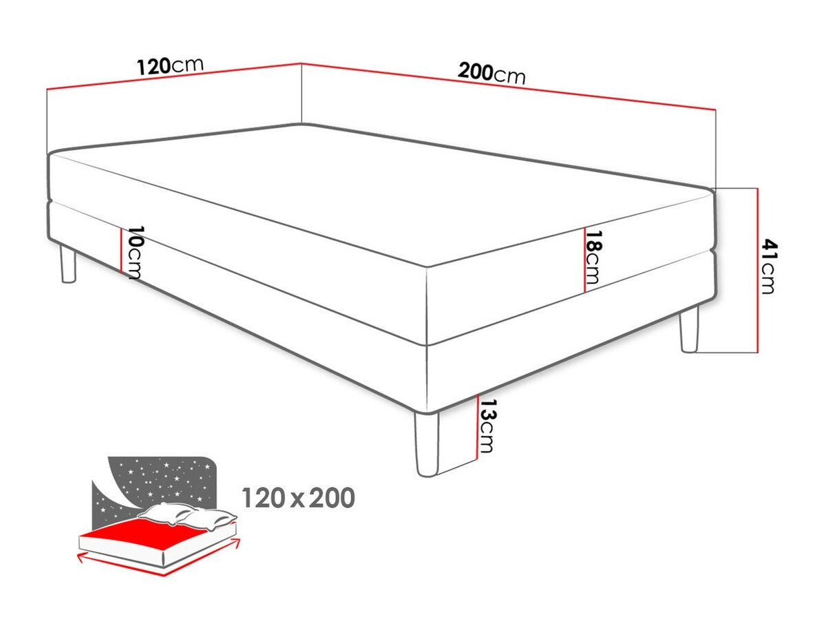 Ágy HOT 1 (Midder 1), Szín: Rico 13, Alvó felület mérete: 120 x 200 cm