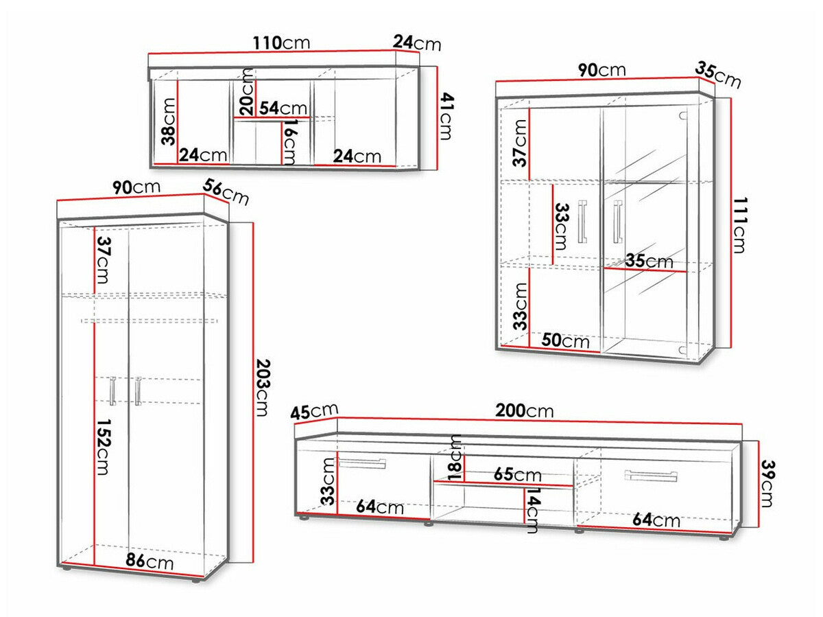 Nappali szett Samba I (Brode I), Szín: Szilva + Grafit