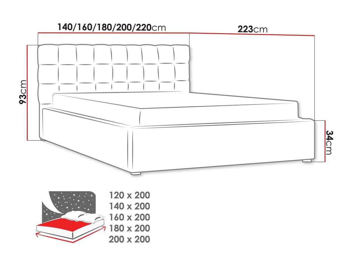 Ágy Malmo (Kinec), Alvó felület mérete: 160 x 200 cm, Szín: Malmo 13 380