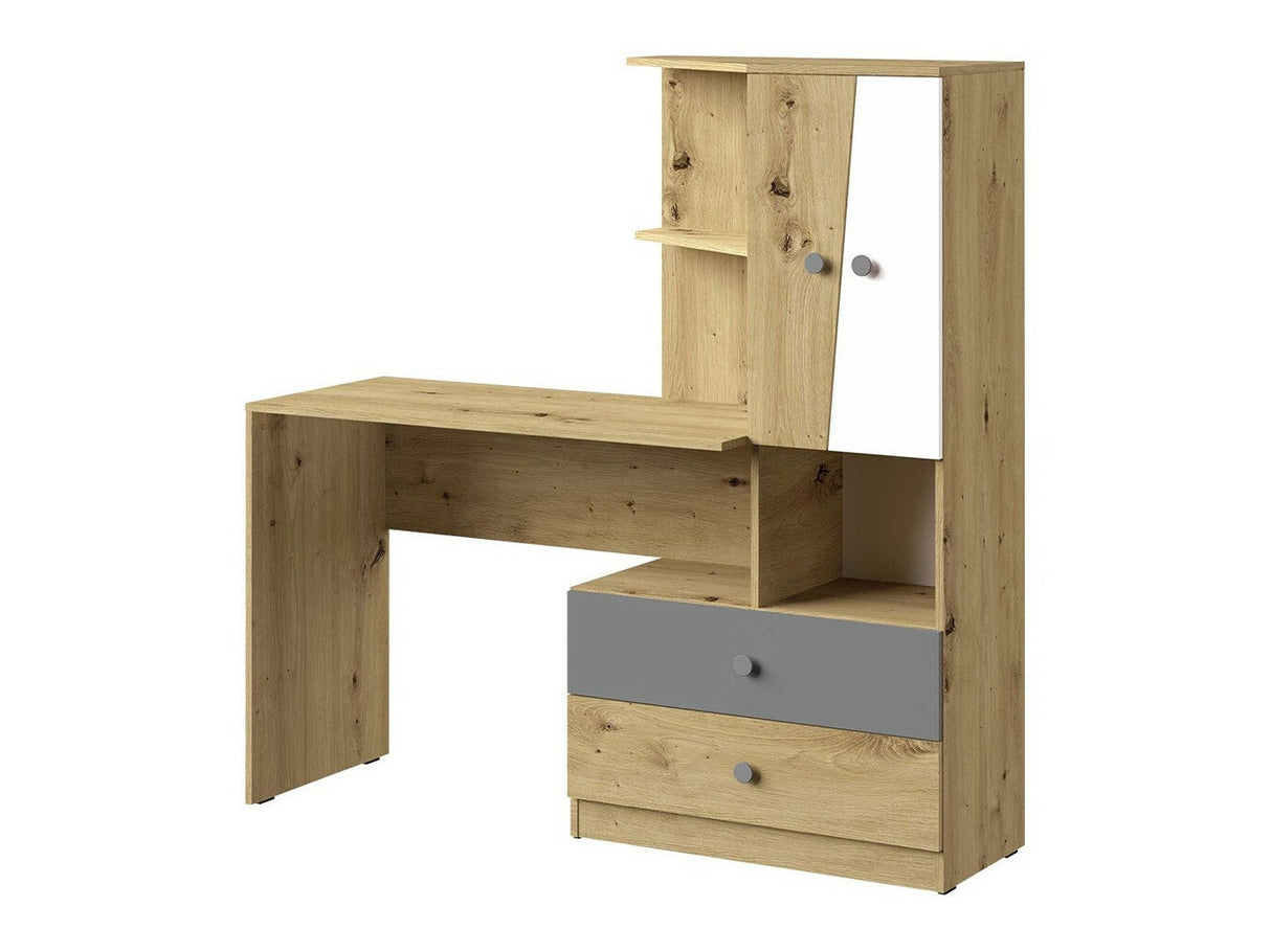 Íróasztal Nero 11 (Wurak), Szín: Artisan tölgy + Fehér + Szürke