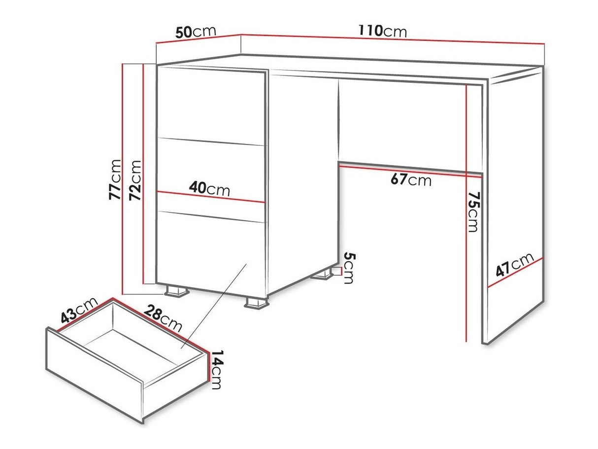 Íróasztal Calabrini (Bralani BR08), Szín: Arany tölgy