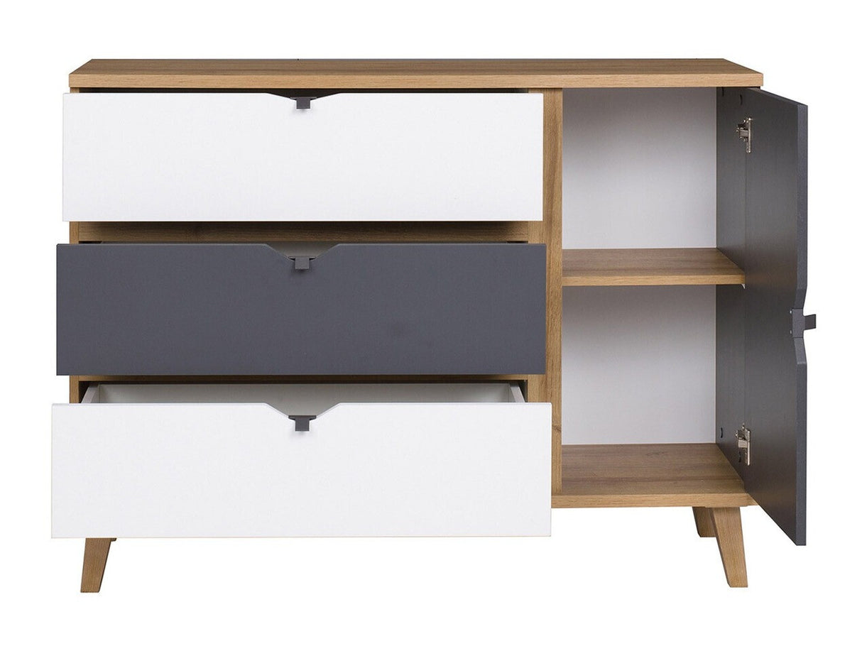 Nappali szett MEMONE (Temero II), Szín: Arany tölgy + Grafit + Fehér