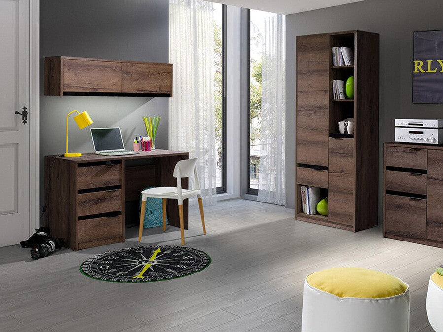 Íróasztal Denver (Verdek VD01), Szín: Monastery tölgy + Fényes fekete