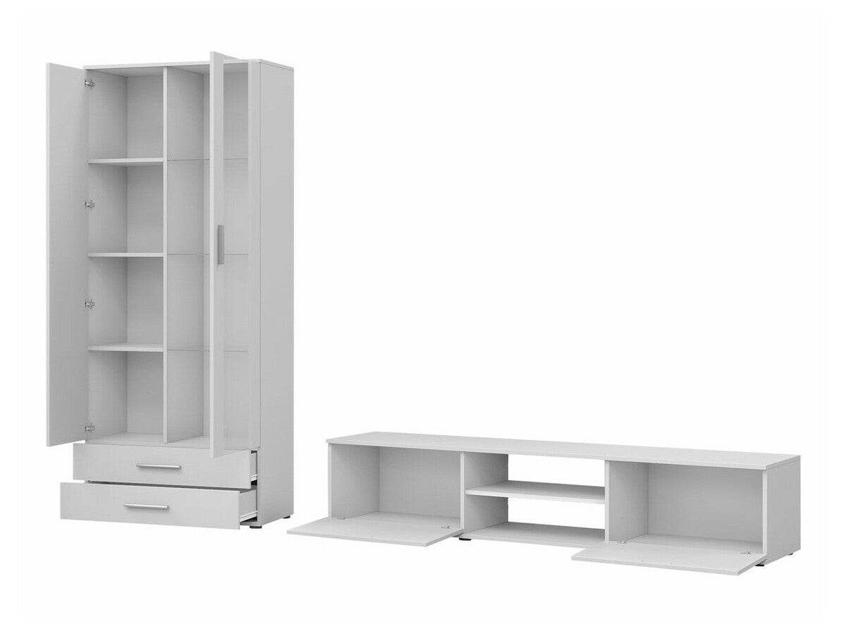 Nappali szett Soho VIII (Boho VIII), Szín: Fekete + Fényes fekete, Led világítás: Kék