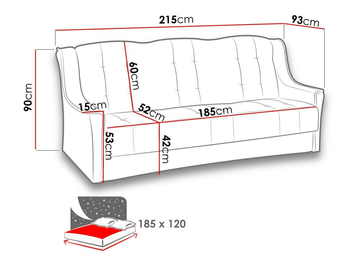 Kanapéágy Niagara (Margaret), Szín: Ibiza 17 + Ibiza 15