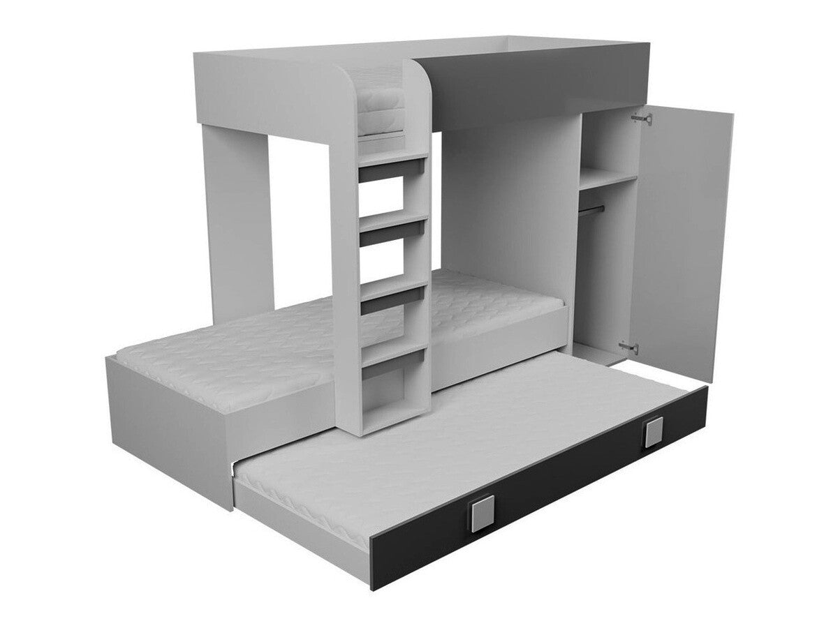 Emeletes ágy Toledo 2 (Tomson 2), Szín: Fehér + Fényes fehér