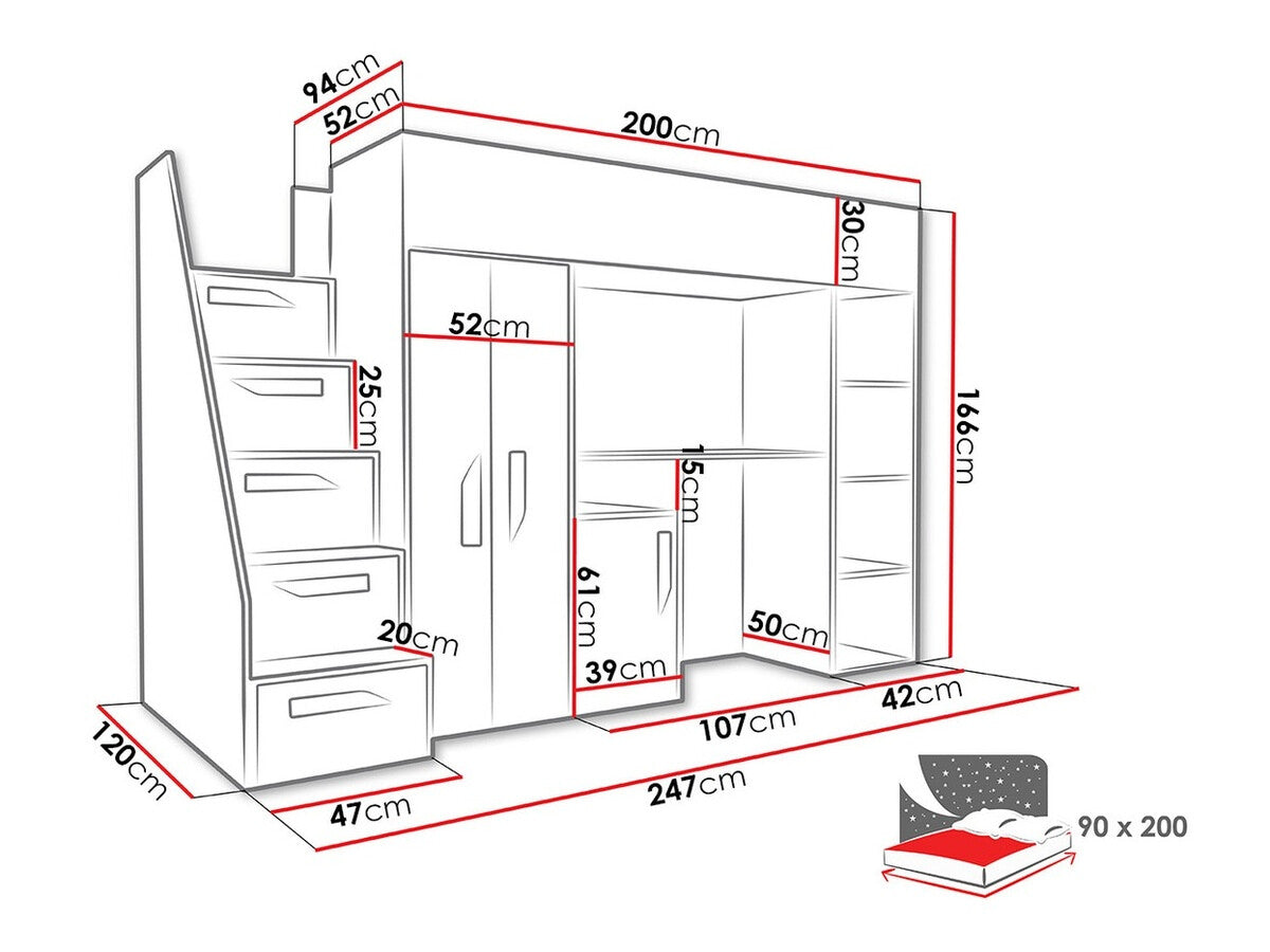 Galériaágy PARTY 14 (Pen 14), Szín: Fehér + Fényes rózsaszínű + Fényes fehér