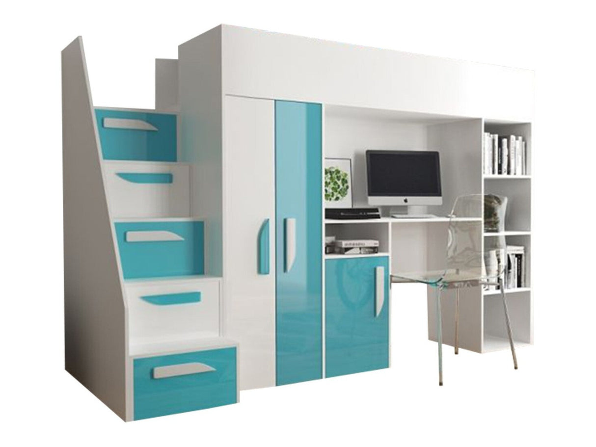 Galériaágy PARTY 14 (Pen 14), Szín: Fehér + Fényes Türkiz + Fényes fehér