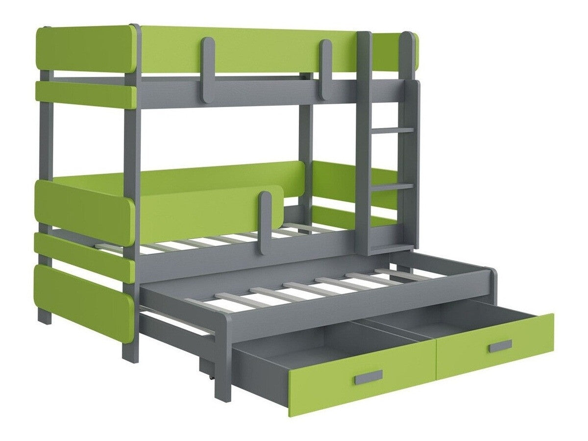 Emeletes ágy ETTORE III (Petenti III 90), Szín: Fehér + Tölgy, Változatok: Jobbos