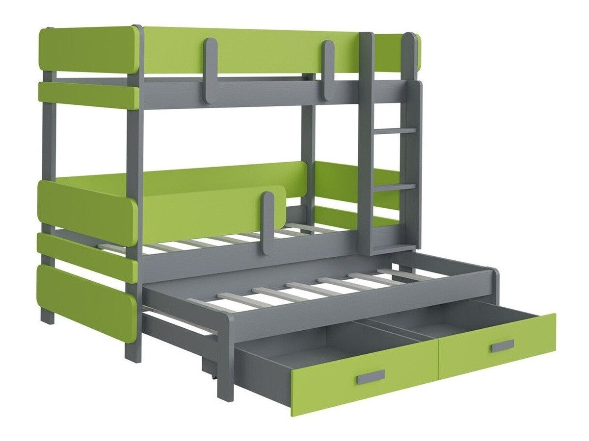 Emeletes ágy ETTORE III (Petenti III 80), Szín: Fehér + Tölgy, Változatok: Jobbos