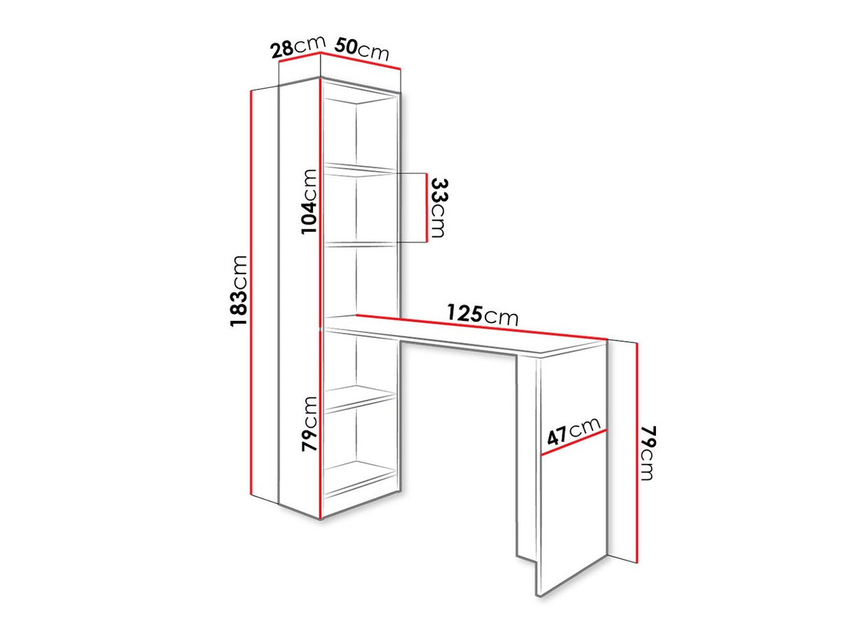 Íróasztal B1 (Kylie), Szín: Sötét kőris, Világítás: Nem