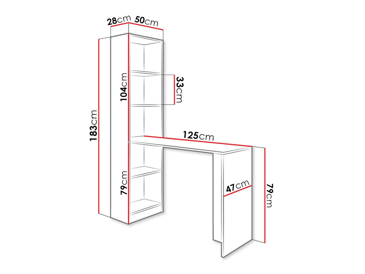Íróasztal B1 (Kylie), Szín: Sötét kőris, Világítás: Igen
