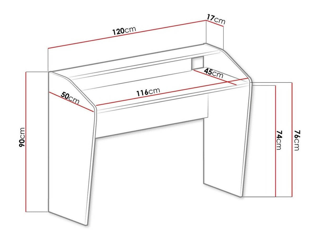 Íróasztal Trafiko 120 (Tofiko 120 TO09), Szín: Fehér + Türkiz