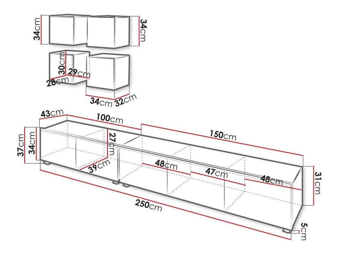 Nappali szett Calabrini (Bralani XVIII), Szín: Fekete + Fényes fekete