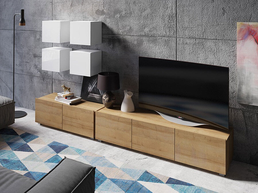 Nappali szett Calabrini (Bralani XVIII), Szín: Arany tölgy + Fehér + Fényes fehér