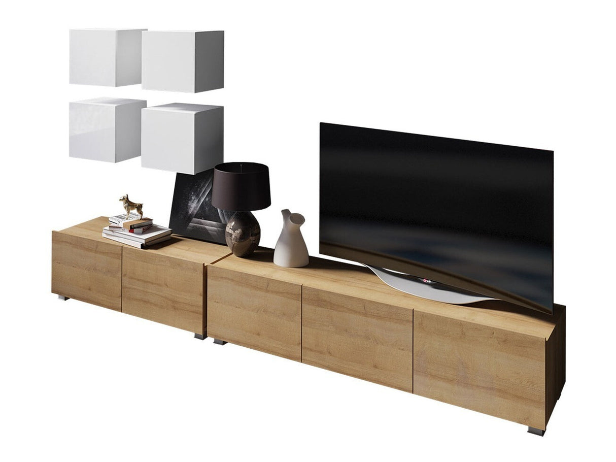 Nappali szett Calabrini (Bralani XVIII), Szín: Arany tölgy + Fehér + Fényes fehér