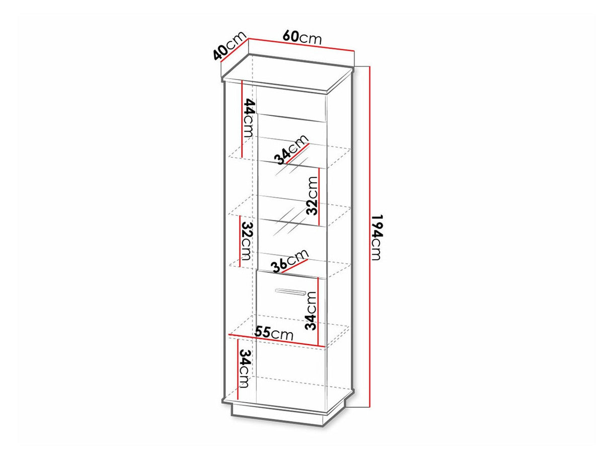 Könyvespolc LAMELO LA2, Led világítás: Nem