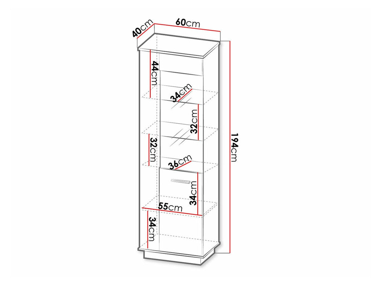 Könyvespolc LAMELO LA2, Led világítás: Igen