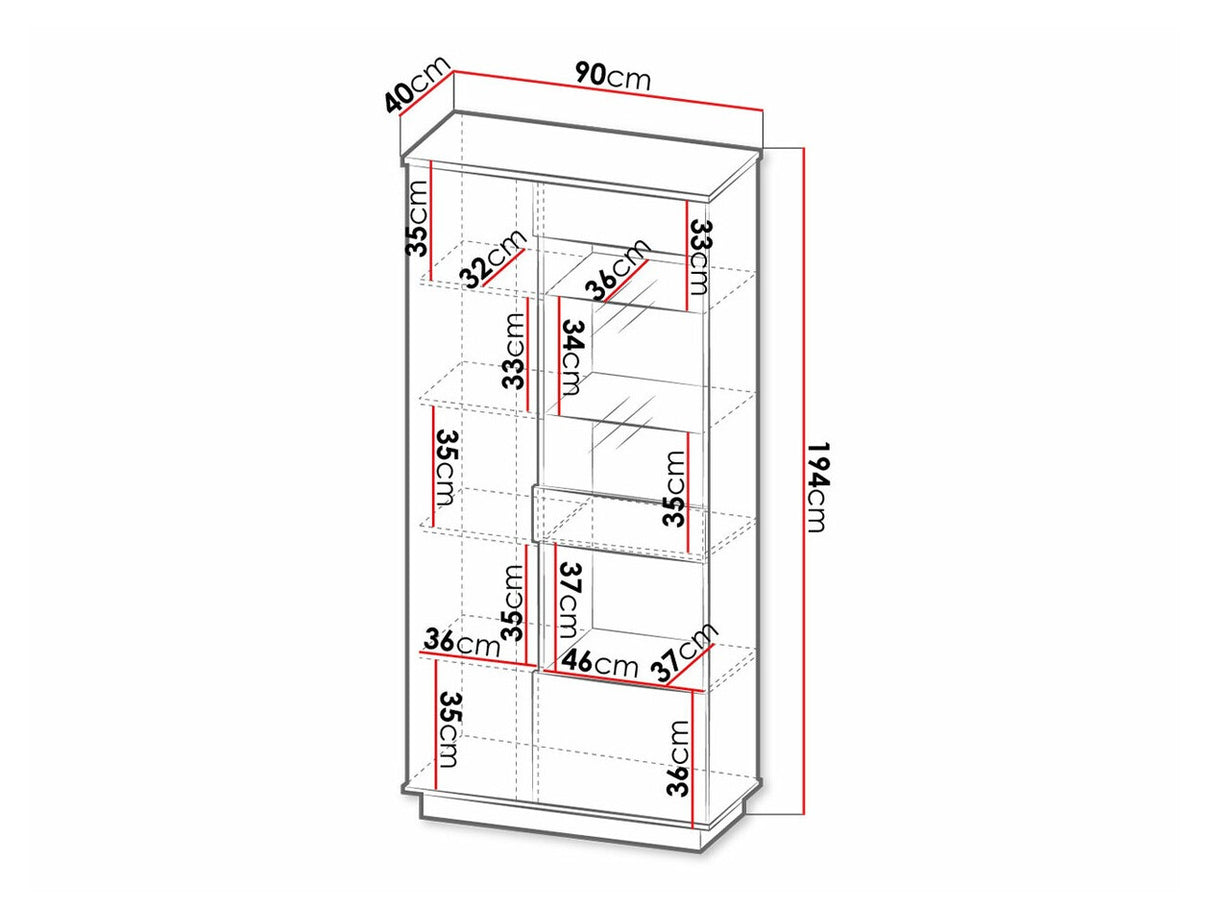 Könyvespolc LAMELO LA3, Led világítás: Nem
