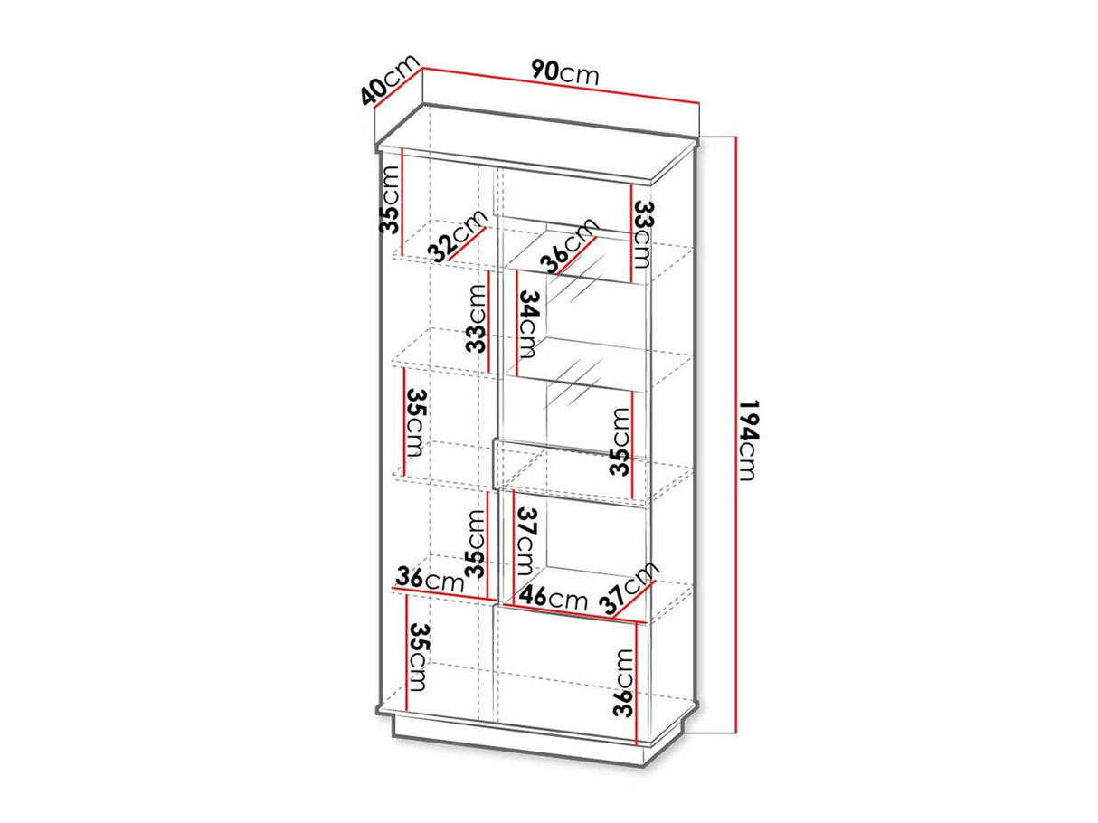 Könyvespolc LAMELO LA3, Led világítás: Igen