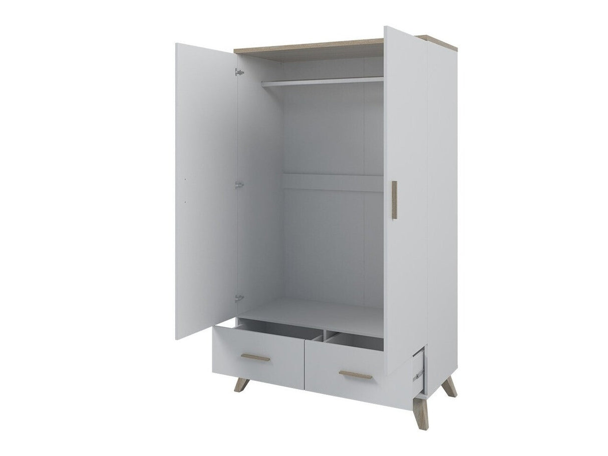 Gardróbszekrény LOTTA 2D2S (Sanna 2D2S), Szín: Wotan tölgy + Fekete