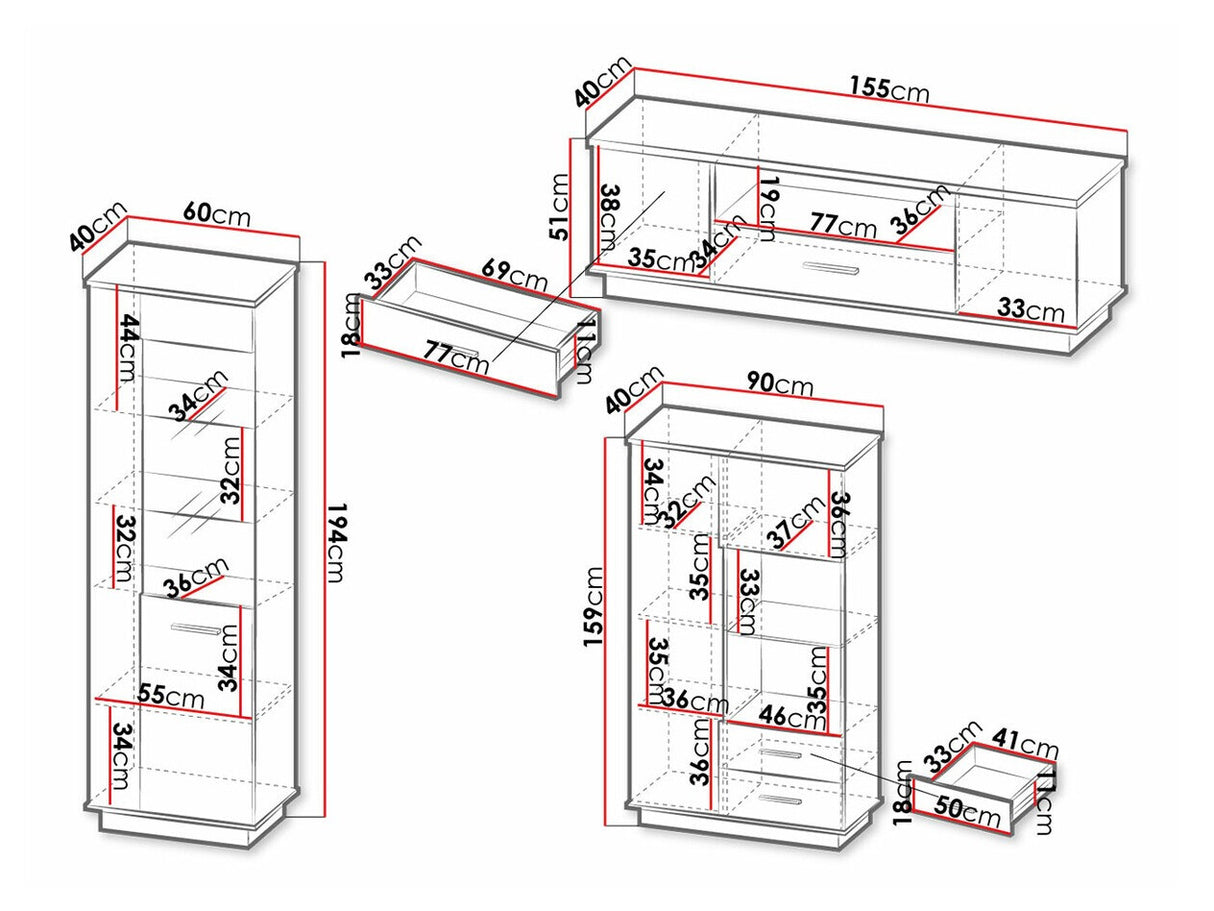 Nappali szett Lamelo I, Led világítás: Nem