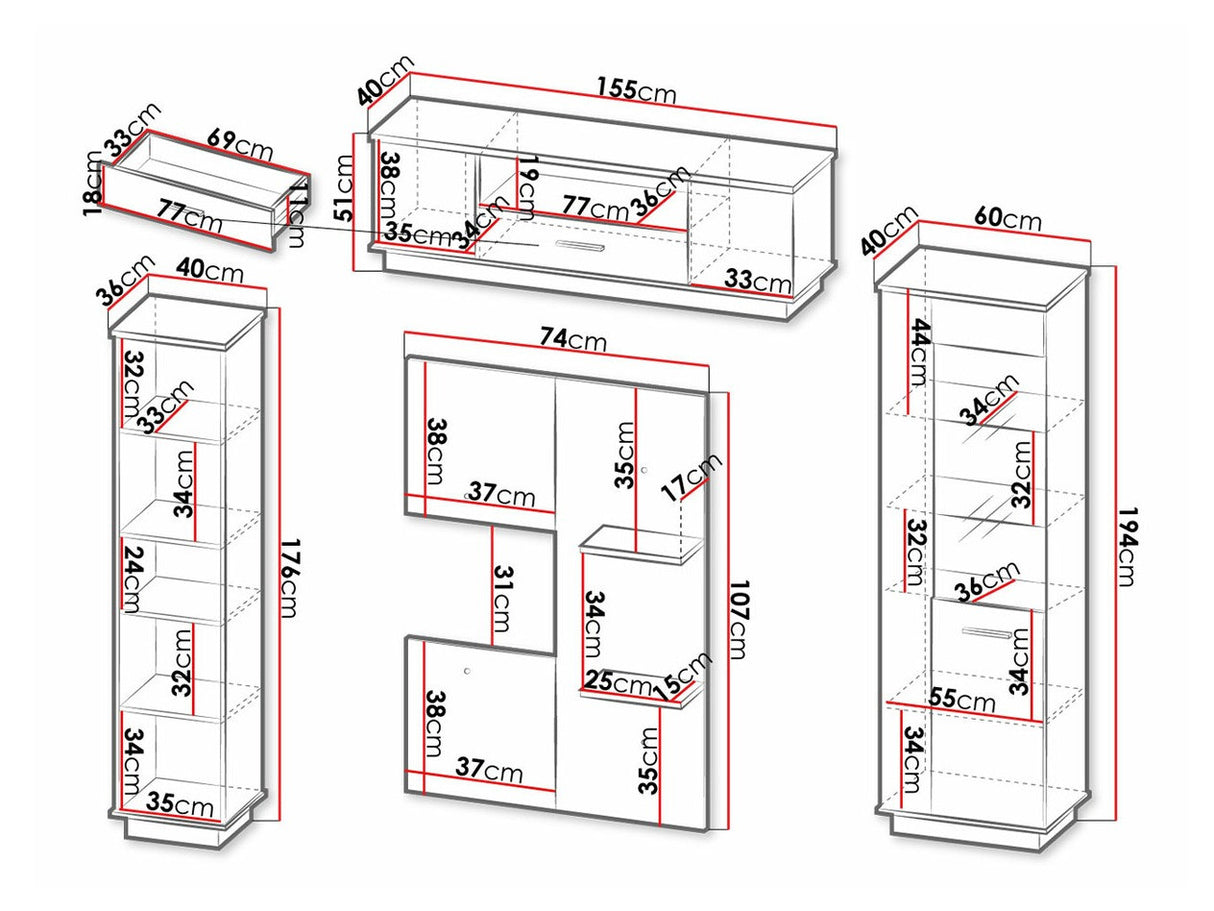 Nappali szett Lamelo II, Led világítás: Nem