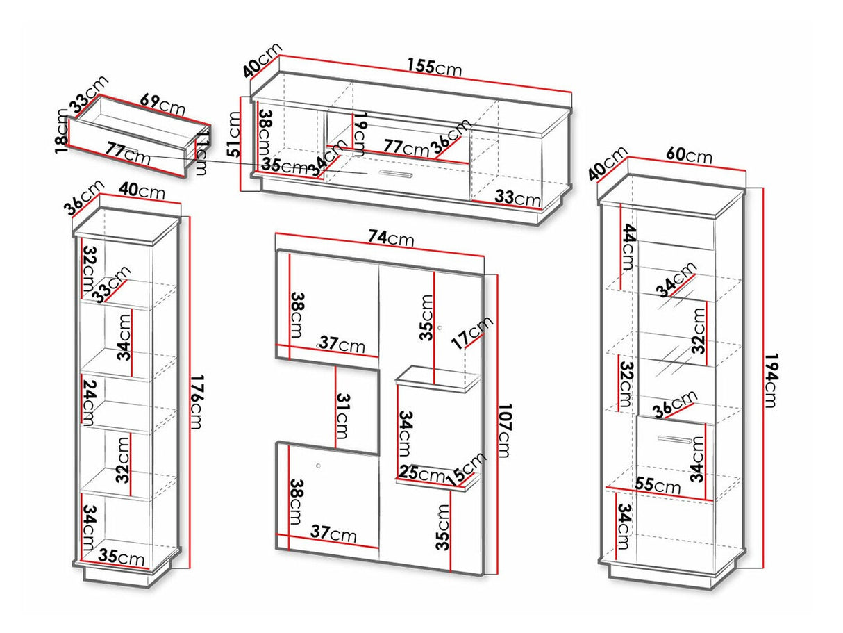Nappali szett Lamelo II, Led világítás: Igen
