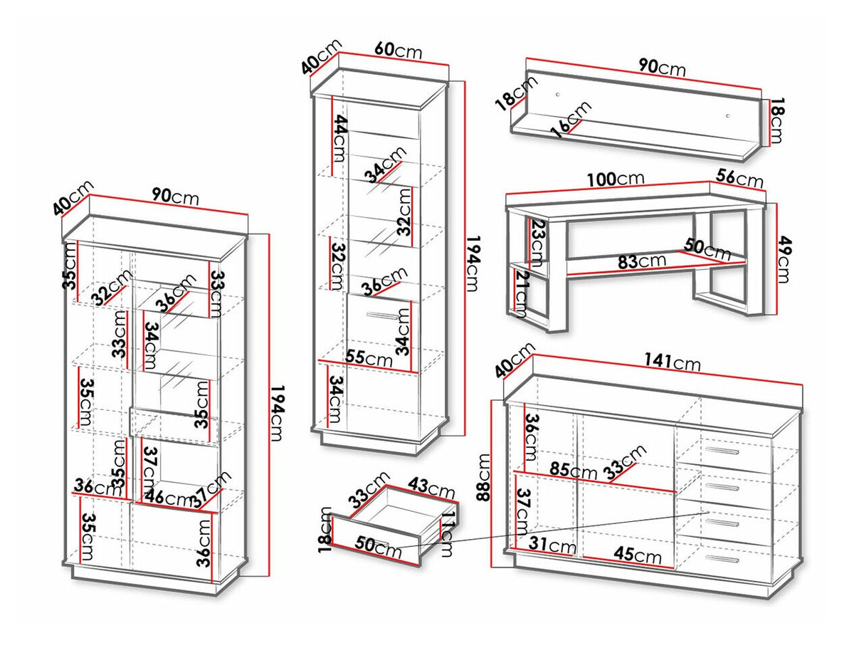 Nappali szett Lamelo IV, Led világítás: Igen