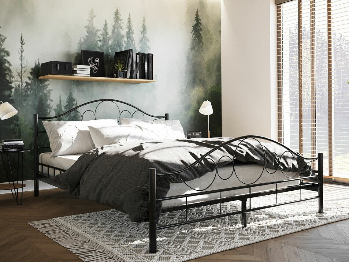 Ágy NOREMI, Szín: Fekete, Alvó felület mérete: 120 x 200 cm