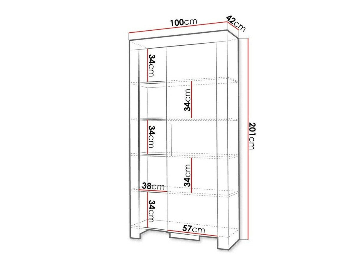 Könyvespolc Cezar C4, Szín: Sonoma tölgy