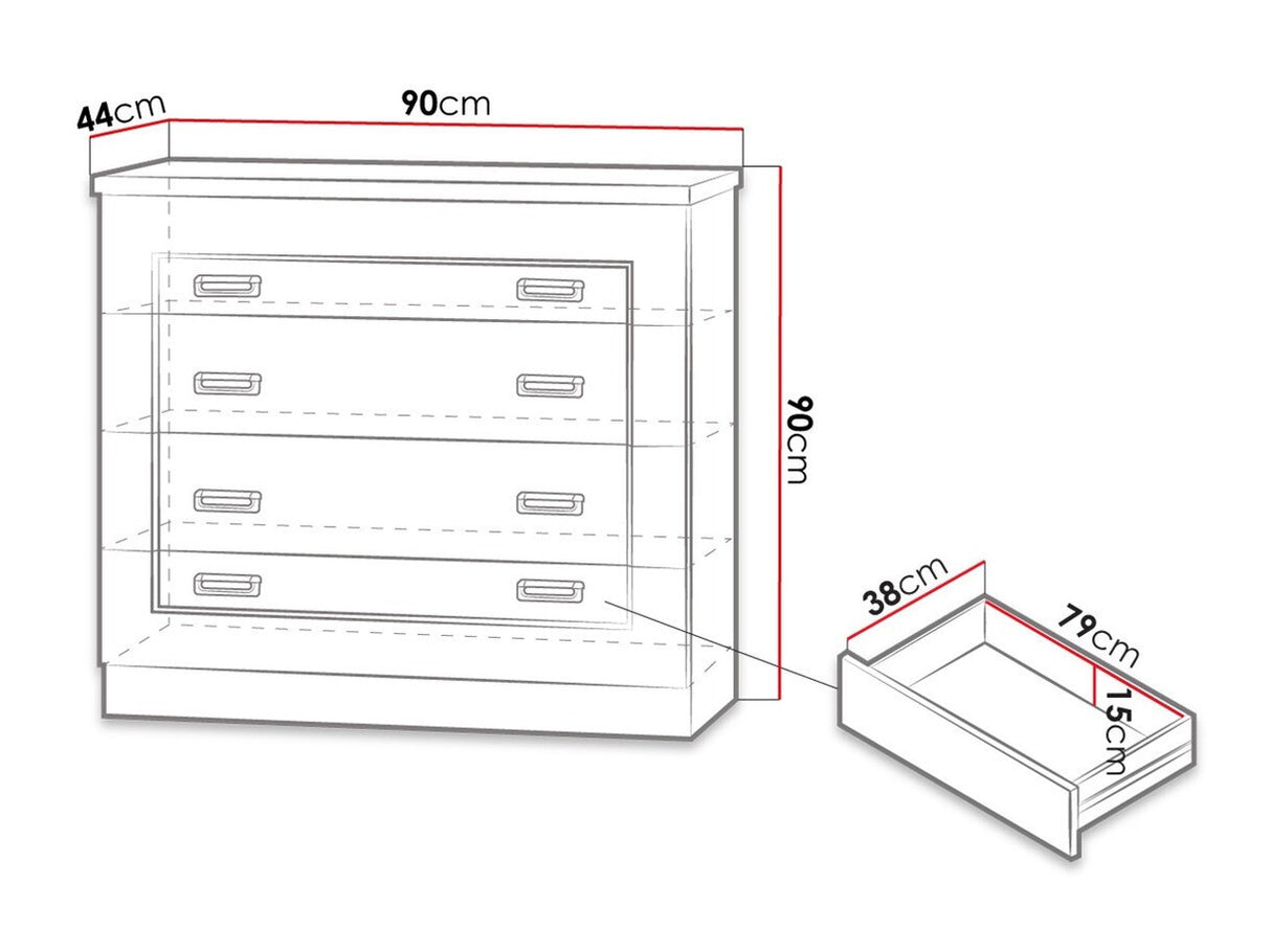Komód Tadeusz T-1 (Nemris N1), Szín: Lefkas tölgy