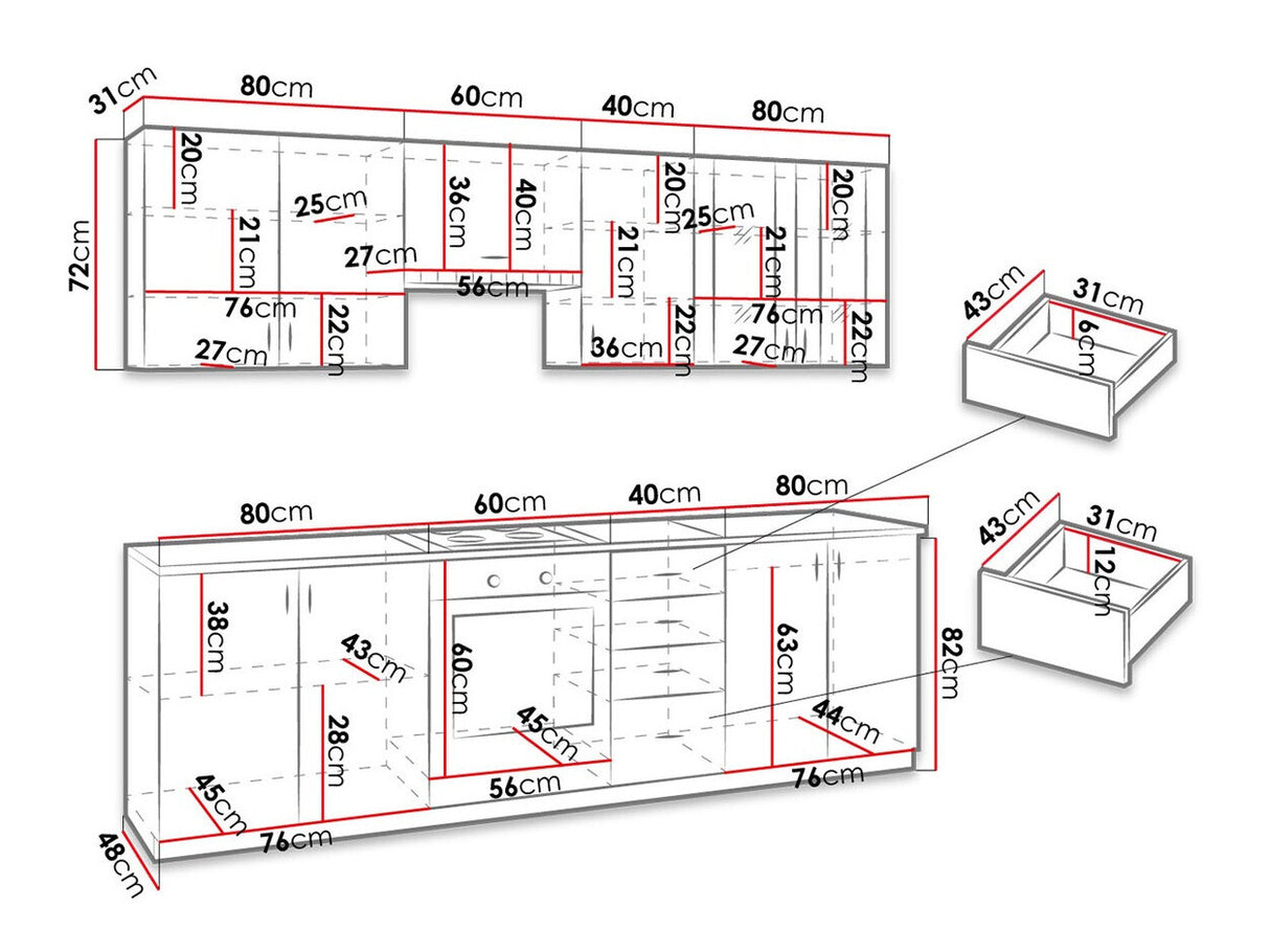 Konyhabútor SARA (Maura 260), Led világítás: Nem