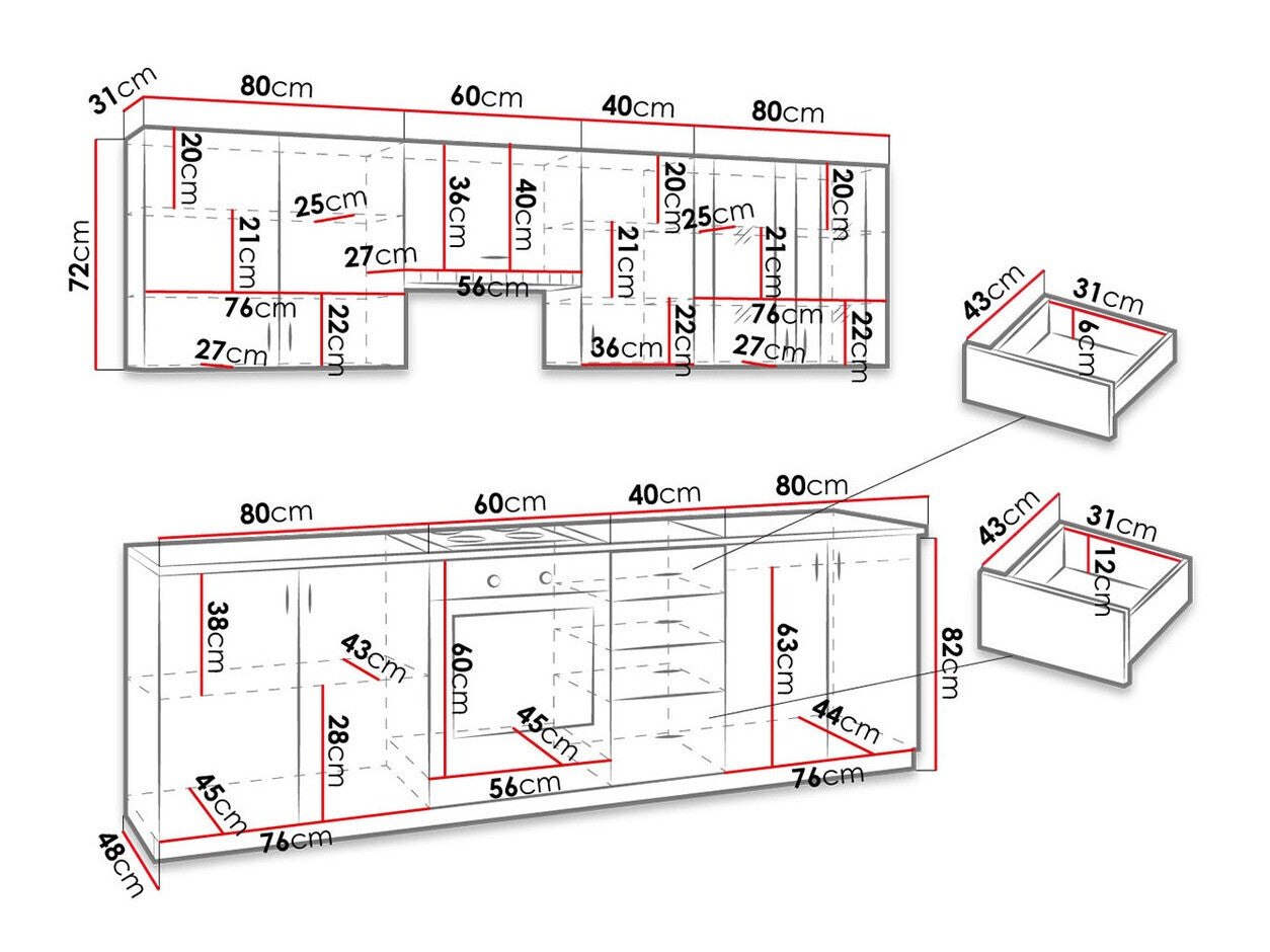 Konyhabútor SARA (Maura 260), Led világítás: Nem