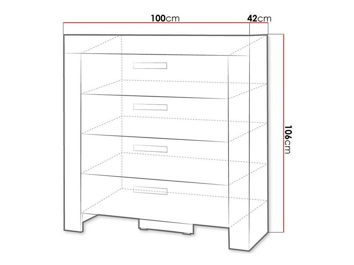 Komód Cezar C9, Szín: Sonoma tölgy