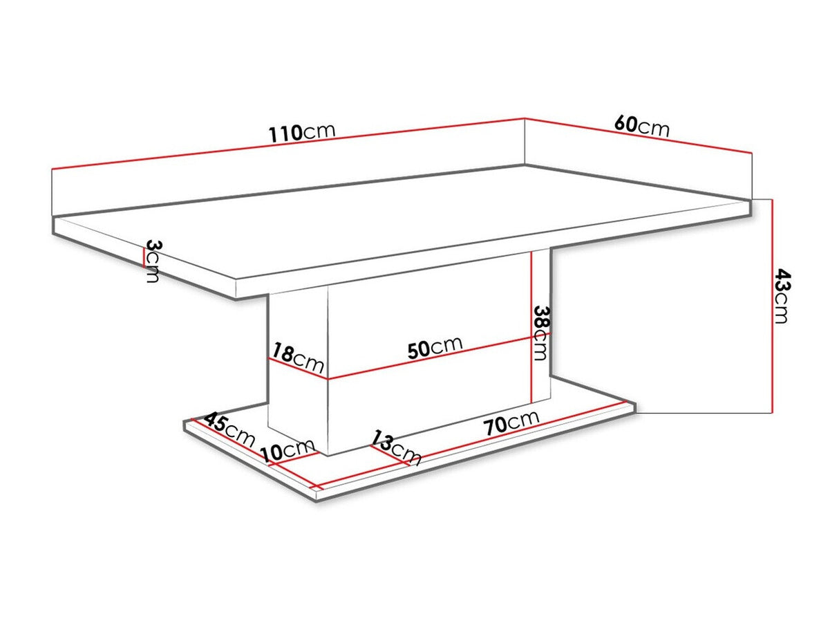 Dohányzóasztal DENVER (Beniko), Szín: Sonoma tölgy