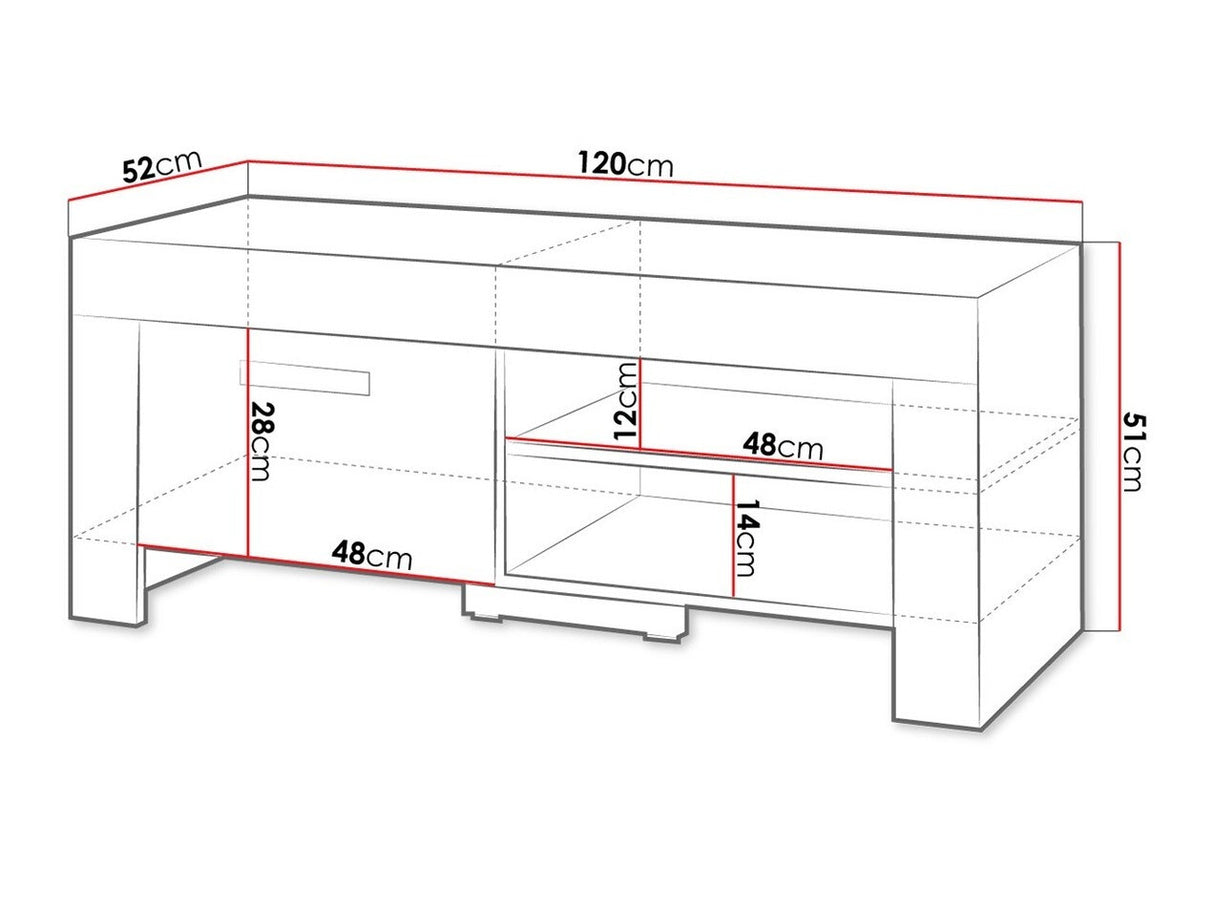 TV-állvány Cezar C15, Szín: Sonoma tölgy