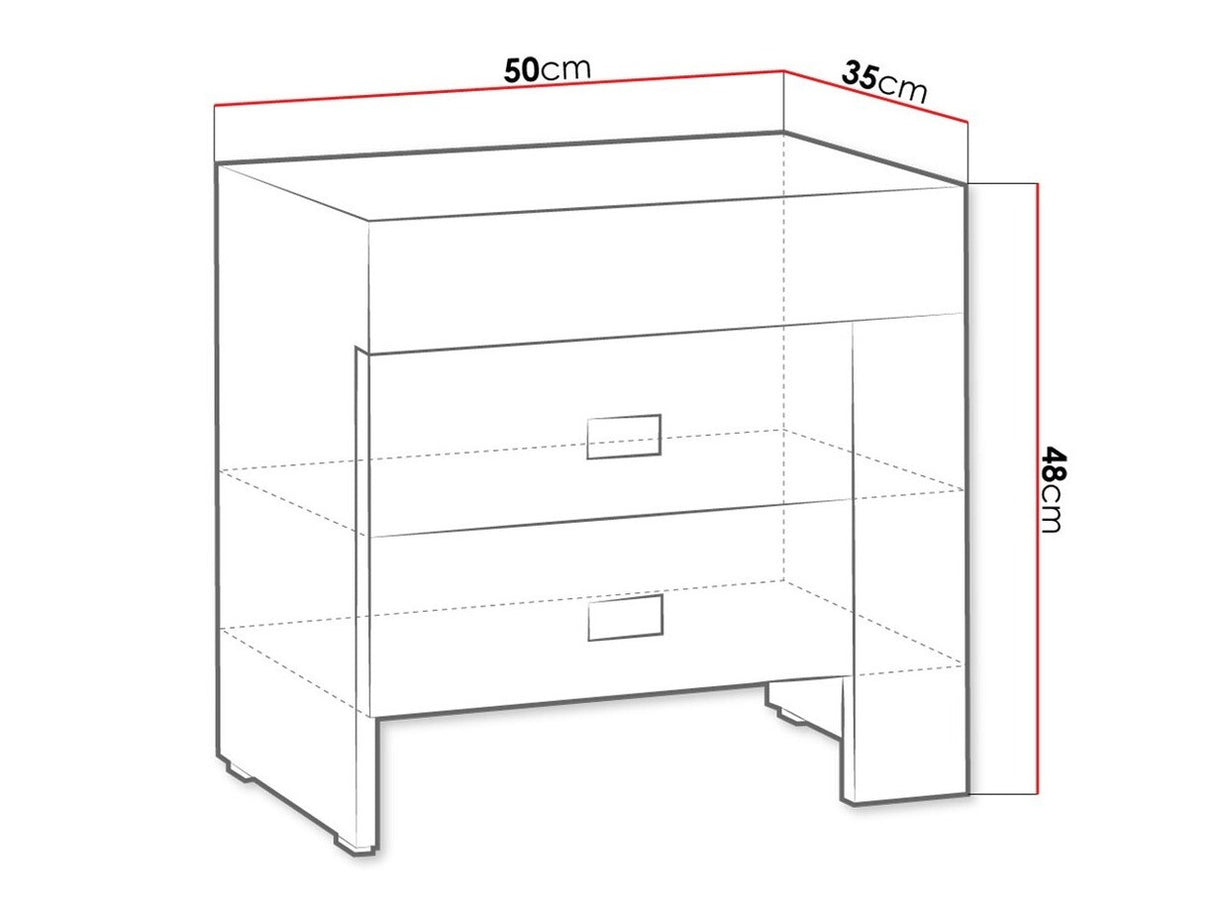 Éjjeliszekrény Cezar C21, Változatok: Balos, Szín: Sonoma tölgy