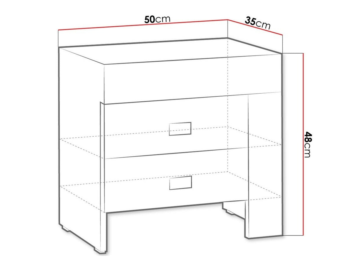 Éjjeliszekrény Cezar C21, Változatok: Jobbos, Szín: Sonoma tölgy